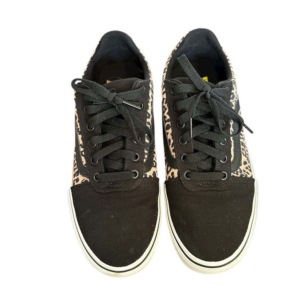Vans Women's Black and Tan Leopard Sneakers - Picture 2 of 4